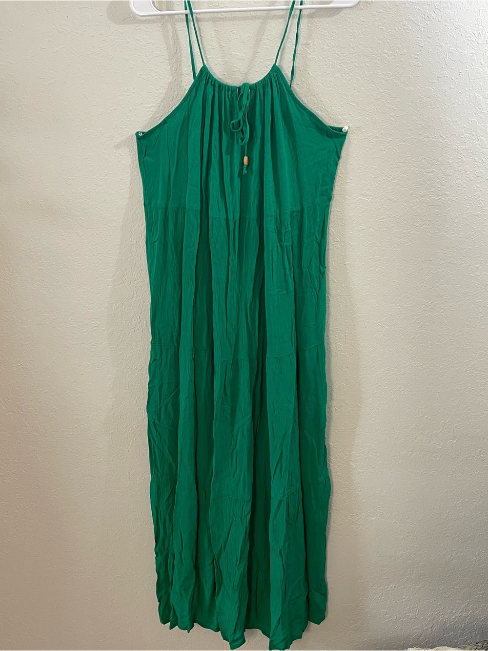 Kona Sol Emerald Green Maxi Dress with Spaghetti Straps - Picture 2 of 6